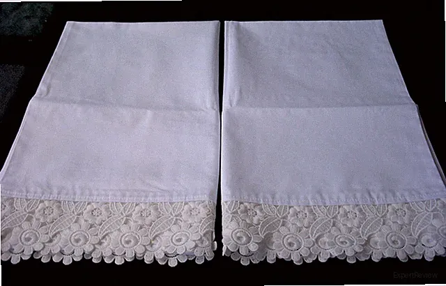 2 PillowCases New Embroidered Lace White Cotton 300TC King Queen Standard S9#