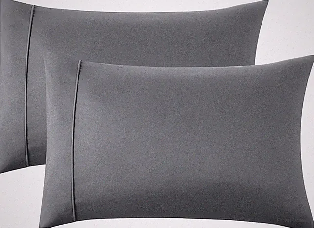 Bedsure Queen Pillow Cases Set of 2 - Dark Grey Double Brushed Microfiber Pillow