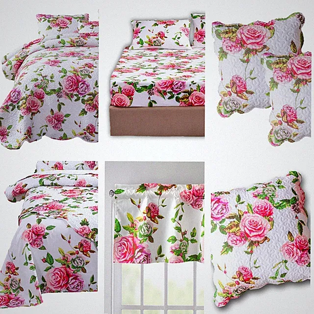 DaDa Bed in a Bag Romantic Roses Lovely Spring Bloom Pink Floral Bedspread Set