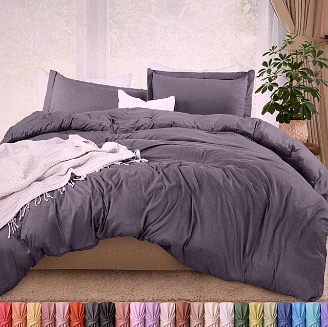 Duvet Cover Queen Size - 3 Piece with Zipper Closure - 1 Comforter Cover 90X9...