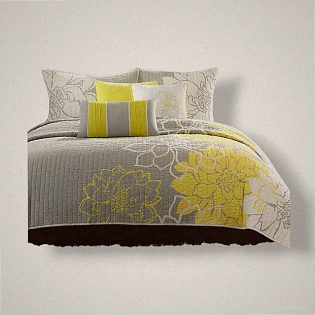 Madison Park Yellow Lola 6-Piece Quilted Coverlet Set Size Full/Queen