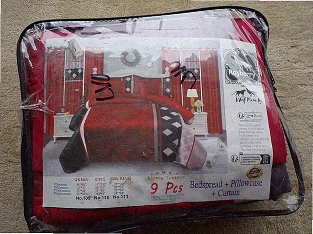 Royberry 9 pcs Bedspread Bedding Set Queen Size Quilted Bed Throw @hs